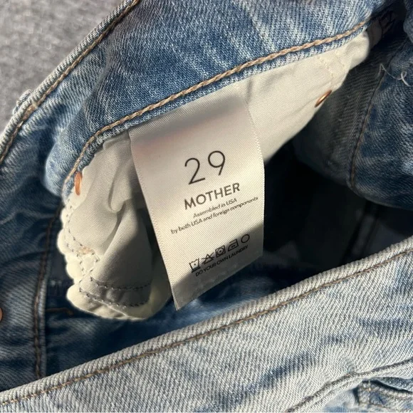 MOTHER Superior The Undercover Wide Leg Jeans Unripped Blue Wash Size 29 USA EUC - Picture 4 of 10